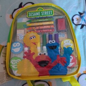 Sesame Street Art Backpack - Yellow and Blue